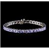 Image 1 : 14KT White Gold 16.43ctw Tanzanite Bracelet
