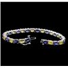 Image 3 : 14KT White Gold 14.97ctw Blue and Yellow Sapphire Bracelet