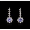 Image 1 : 14KT White Gold 0.94ctw Tanzanite and Diamond Earrings