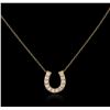 Image 1 : 14KT Rose Gold 0.20ctw Diamond Pendant With Chain