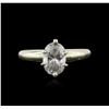 Image 1 : 14KT White Gold 0.91ct Oval Cut Diamond Solitaire Ring