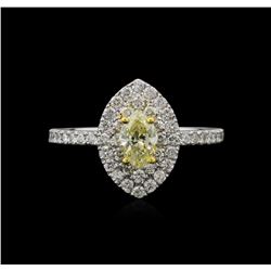 1.15ctw Yellow Diamond Ring - 14KT White Gold