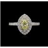 Image 1 : 1.15ctw Yellow Diamond Ring - 14KT White Gold