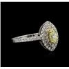 Image 2 : 1.15ctw Yellow Diamond Ring - 14KT White Gold