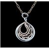 Image 1 : 14KT Two-Tone Gold 0.45ctw Diamond Pendant With Chain