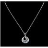Image 2 : 14KT Two-Tone Gold 0.45ctw Diamond Pendant With Chain