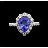 Image 1 : 2.38ct Tanzanite and Diamond Ring - 14KT White Gold