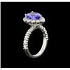 Image 3 : 2.38ct Tanzanite and Diamond Ring - 14KT White Gold