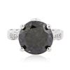 Image 1 : 14KT White Gold 7.18ctw Black Diamond Ring