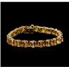Image 1 : 14KT Yellow Gold 17.02ctw Orange Sapphire and Diamond Bracelet
