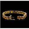 Image 3 : 14KT Yellow Gold 17.02ctw Orange Sapphire and Diamond Bracelet