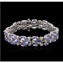 14KT White Gold 31.20ctw Tanzanite and Diamond Bracelet