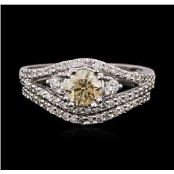 14KT White Gold 1.32ctw Diamond Ring and Guard