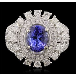 14KT White Gold 2.20ct Tanzanite and Diamond Ring