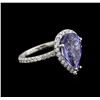 Image 2 : 4.33ct Tanzanite and Diamond Ring - 14KT White Gold