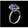 Image 3 : 4.33ct Tanzanite and Diamond Ring - 14KT White Gold