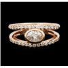 Image 1 : 14KT Rose Gold 0.96ctw Diamond Ring