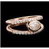 Image 2 : 14KT Rose Gold 0.96ctw Diamond Ring