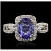Image 1 : 18KT White Gold 1.79ct Tanzanite and Diamond Ring