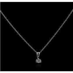 14KT White Gold 0.10ct Diamond Solitaire Pendant With Chain