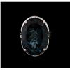 Image 1 : 14KT White Gold 34.24ct Blue Topaz and Diamond Ring