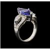Image 3 : 4.00ct Tanzanite and Diamond Ring - 14KT White Gold