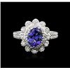 Image 1 : 14KT White Gold 1.59ct Tanzanite and Diamond Ring