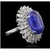 Image 2 : 14KT White Gold 16.78ct Tanzanite and Diamond Ring
