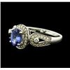Image 2 : 14KT White Gold 1.04ct Tanzanite and Diamond Ring