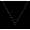Image 1 : 0.20ctw Diamond Pendant With Chain - 14KT White Gold