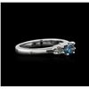 Image 2 : 14KT White Gold 0.71ctw Blue Diamond Ring