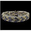 Image 1 : 37.44ctw Blue Sapphire and Diamond Bracelet - 14KT Yellow Gold