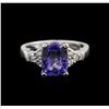 Image 1 : 3.54ct Tanzanite and Diamond Ring - 14KT White Gold