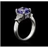 Image 3 : 3.54ct Tanzanite and Diamond Ring - 14KT White Gold