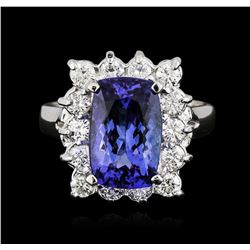 14KT White Gold 2.55ct Tanzanite and Diamond Ring