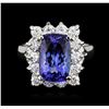 Image 1 : 14KT White Gold 2.55ct Tanzanite and Diamond Ring