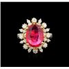 Image 1 : 3.82ct Ruby and Diamond Ring - 14KT Yellow Gold
