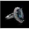 Image 2 : 14KT White Gold 13.10ct Topaz and Diamond Ring