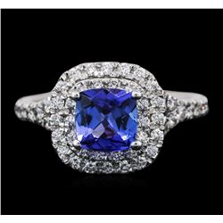 14KT White Gold 1.25ct Tanzanite and Diamond Ring