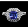 Image 1 : 14KT White Gold 1.25ct Tanzanite and Diamond Ring