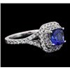 Image 2 : 14KT White Gold 1.25ct Tanzanite and Diamond Ring