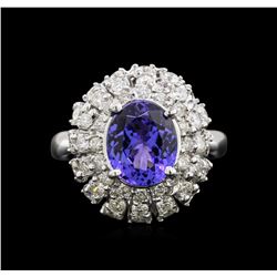2.86ct Tanzanite and Diamond Ring - 14KT White Gold