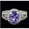 Image 1 : 14KT White Gold 3.49ct Tanzanite and Diamond Ring