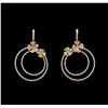 Image 1 : 3.50ctw Diamond Hoop Earrings - 14KT Tri-Color Gold
