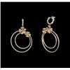 Image 2 : 3.50ctw Diamond Hoop Earrings - 14KT Tri-Color Gold