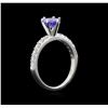 Image 3 : 0.83ct Tanzanite and Diamond Ring - 18KT White Gold