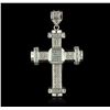 Image 1 : 10KT White Gold 1.94ctw Diamond Cross Pendant