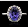 Image 1 : 14KT Two-Tone Gold 3.90ct Tanzanite and Diamond Ring