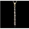 Image 1 : 14KT Yellow Gold 0.30ctw Baguette Diamond Pendant With Chain