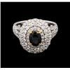 Image 1 : 1.17ct Alexandrite and Diamond Ring - 18KT White Gold